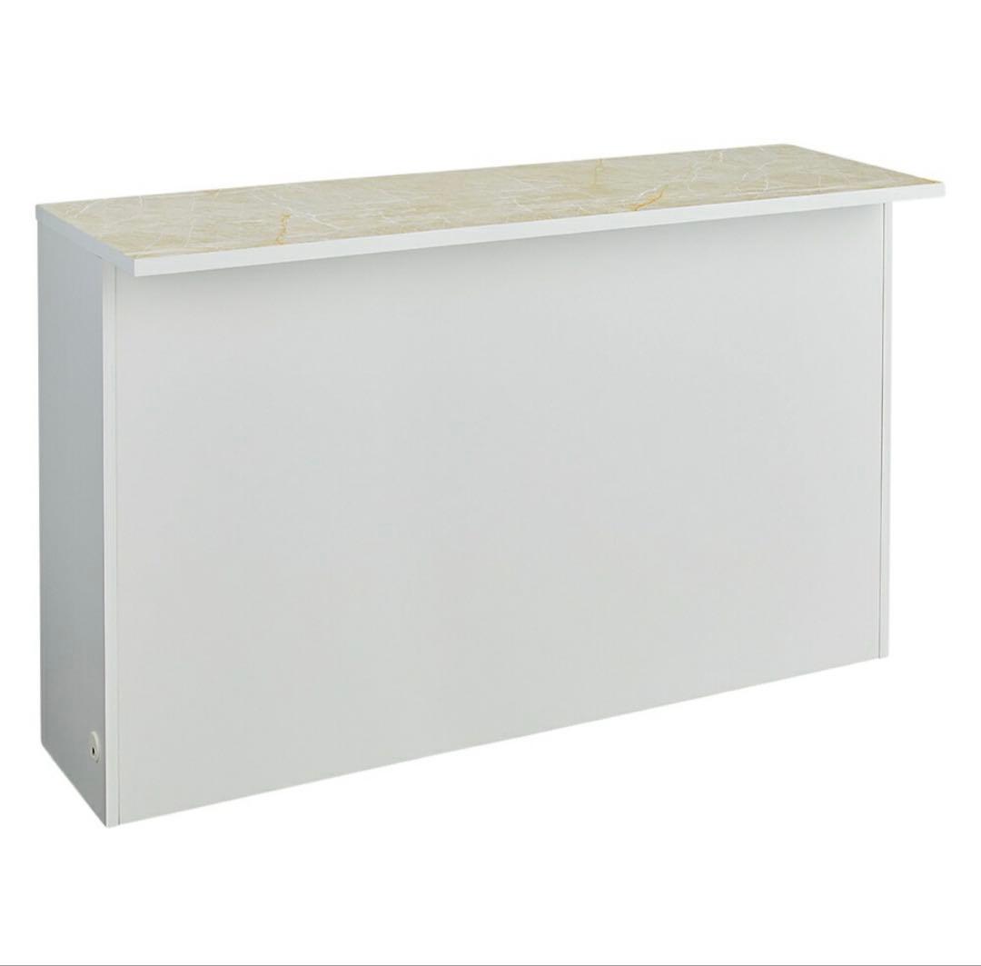 ディノス 大理石調 カウンターテーブル ホワイト 幅150cm
