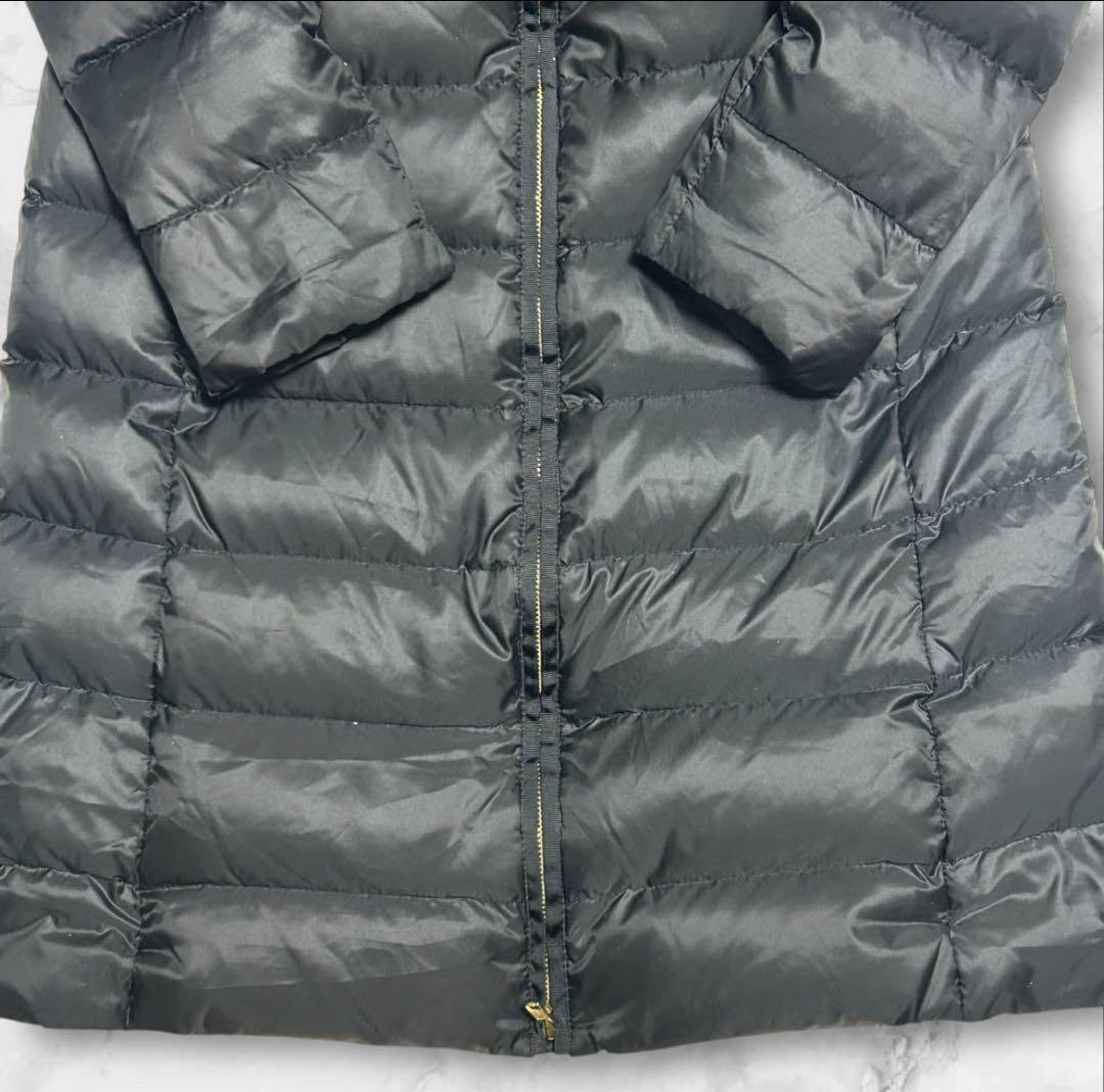 ビーミングバイビームスロングダウンコート　河田フェザー　フォックスファー　黒S