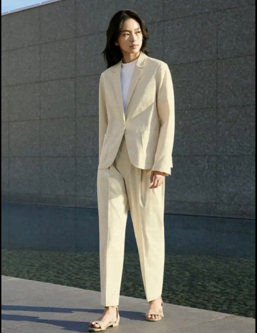 人気 美品【ユニクロ × セオリー】感動ジャケット セットアップ イージーパンツ