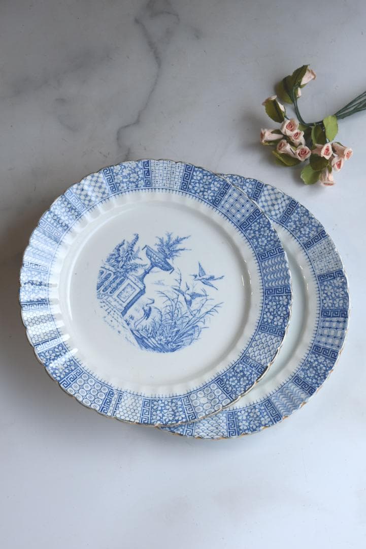 2枚組　美品　リュネビル　DENTELLE（レース）皿　フランスアンティーク