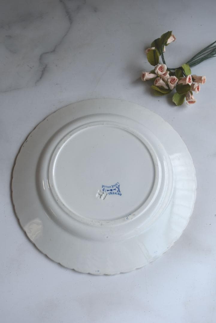 2枚組　美品　リュネビル　DENTELLE（レース）皿　フランスアンティーク