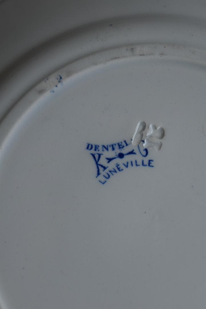 2枚組　美品　リュネビル　DENTELLE（レース）皿　フランスアンティーク