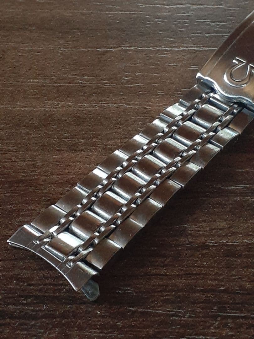 高品質 18mm OMEGA 純正品 7連 ブレスレット 弓管 エンドピース付き