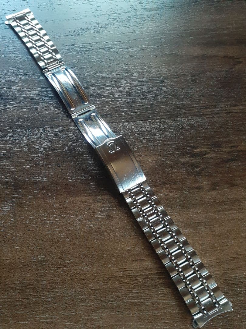 高品質 18mm OMEGA 純正品 7連 ブレスレット 弓管 エンドピース付き