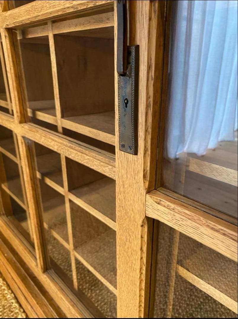 水屋箪笥　稀少　ガラス扉　収納棚　アンティーク　古家具