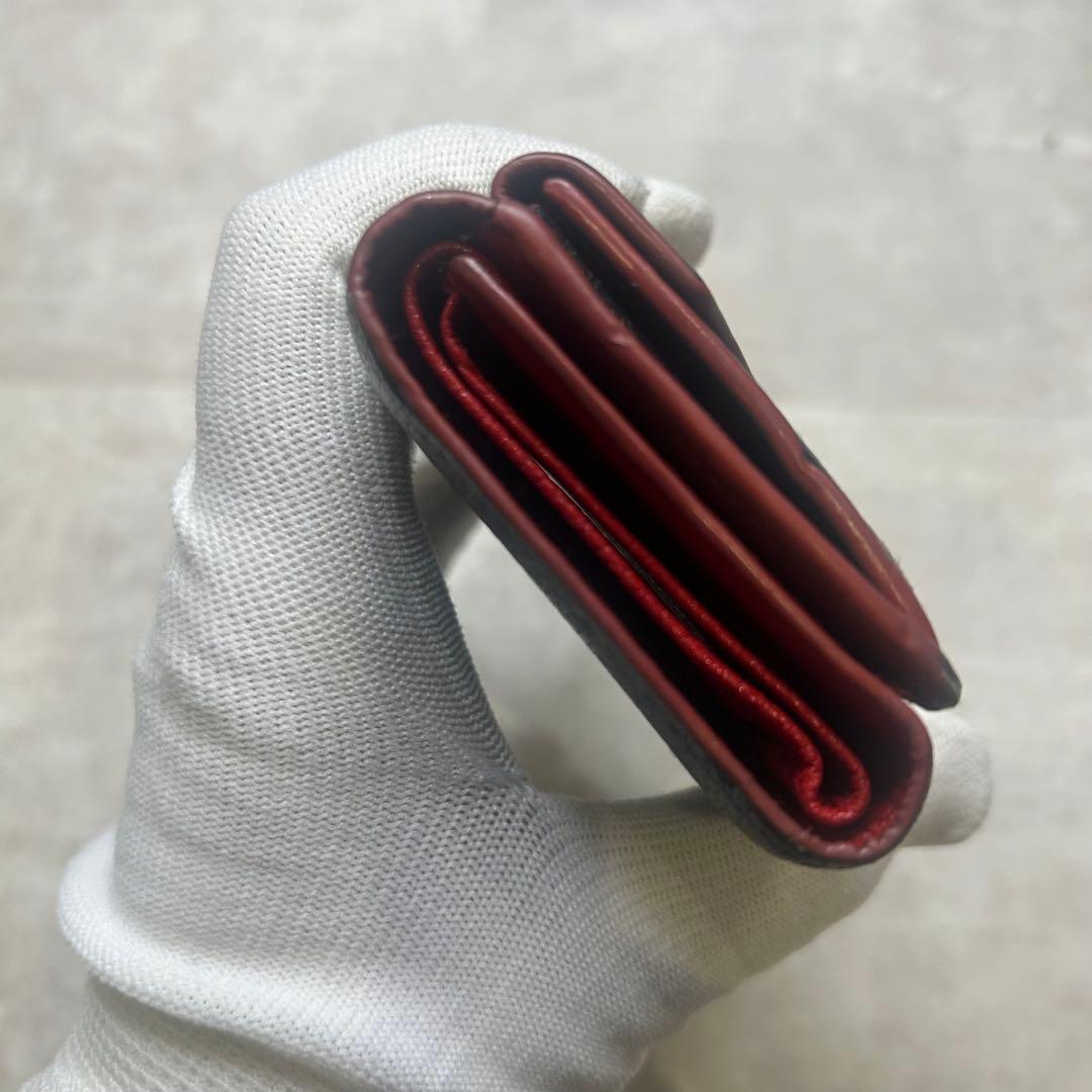 ミュウミュウ 黒 ラブレター ハート マドラス 三つ折り財布 ウォレット