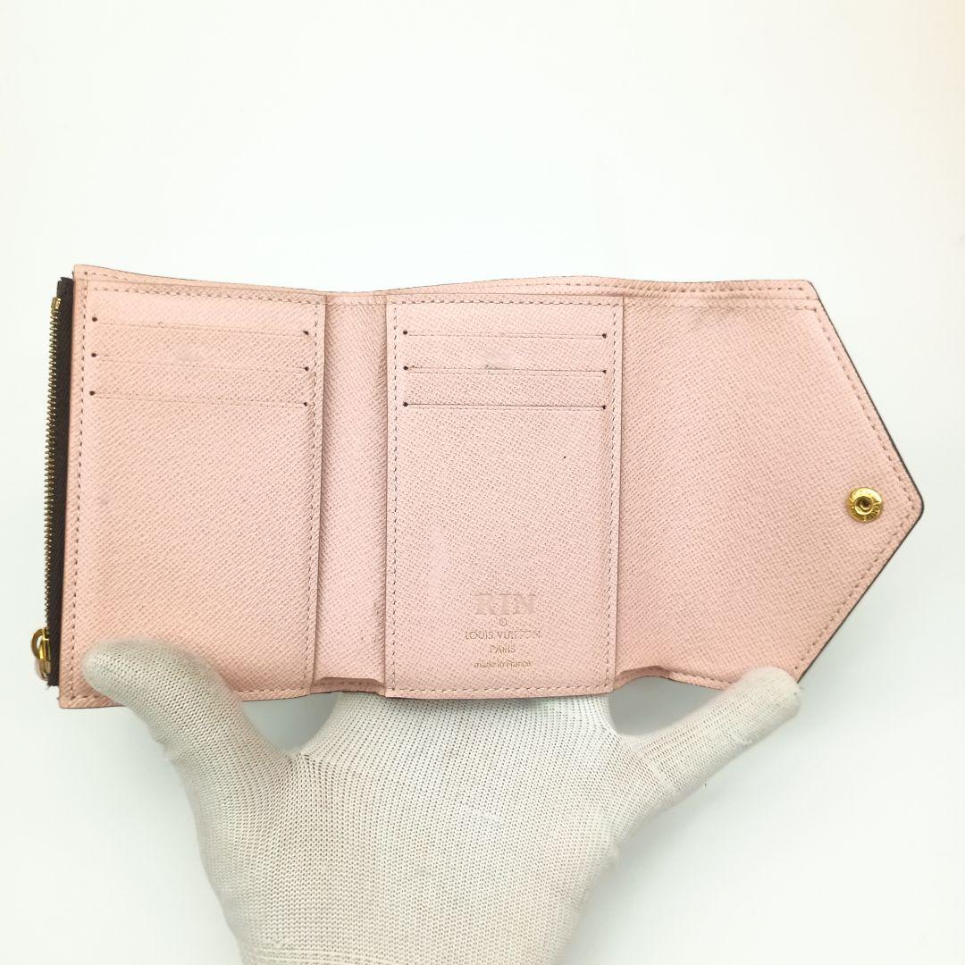 【美品S】ルイヴィトン　ヴィクトリーヌ　ローズバレリーヌ　モノグラム　折り財布