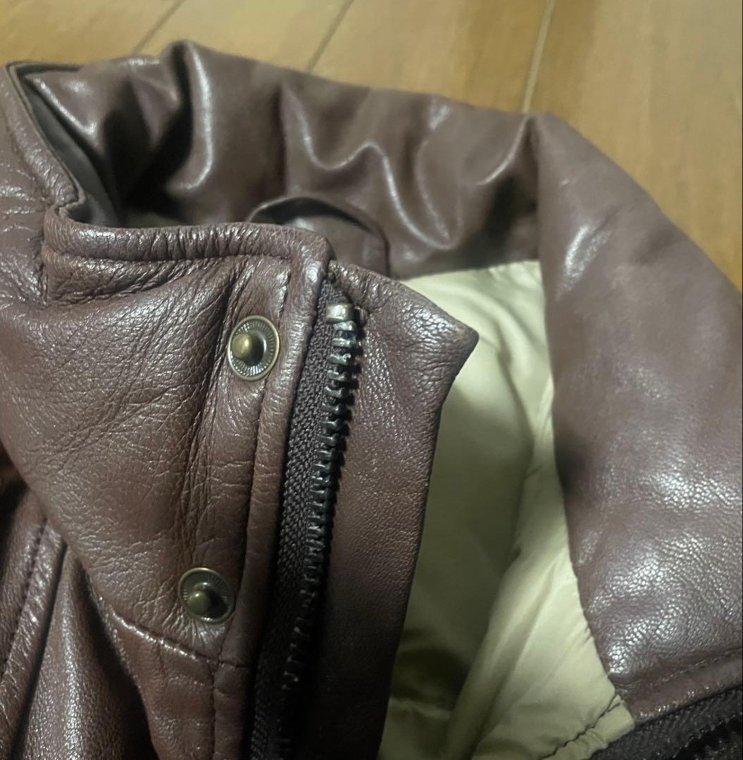 みかエディーバウアー　レザーグースダウン　ブラウン　希少Mサイズ