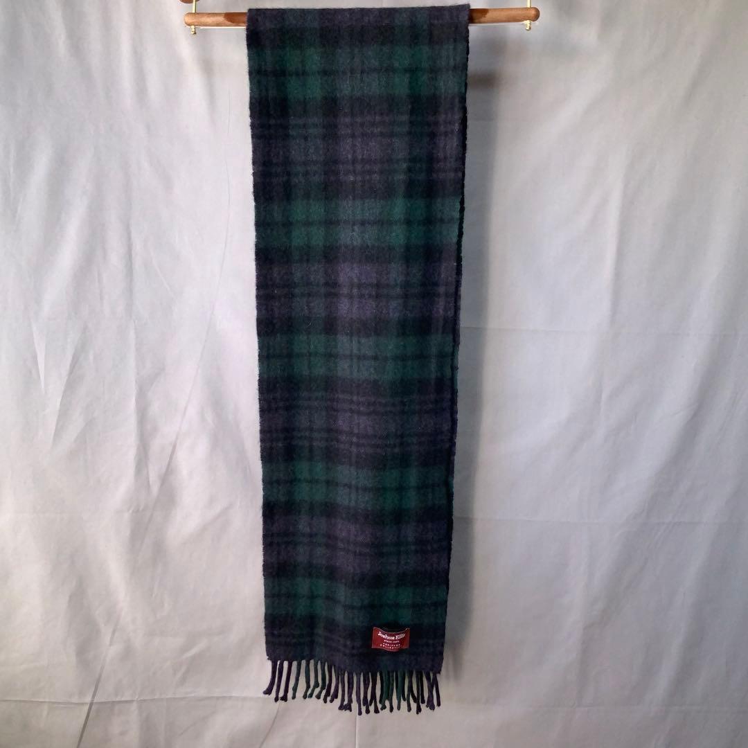 JOSHUA ELLISジョシュアエリス カシミヤ マフラー英製ブラックウォッチ