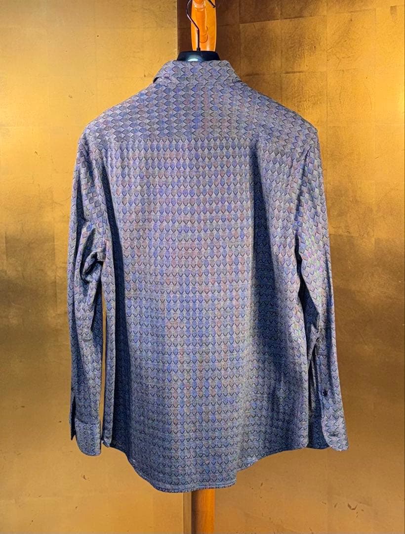 【エンポリオアルマーニ】新品タグ付定価730,000円ストレッチネイビーシャツL