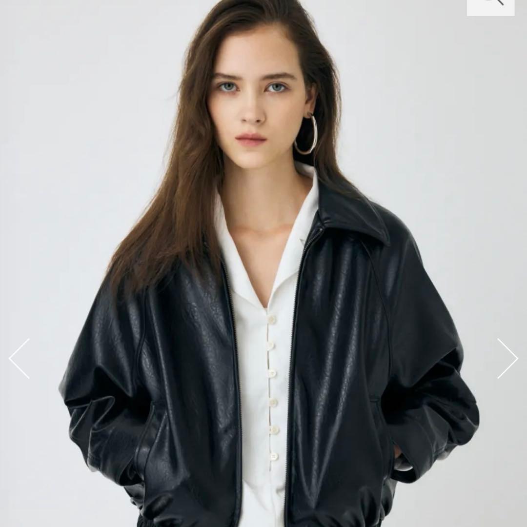 moussy マウジー LEATHER GATHER ブルゾン レザージャケット