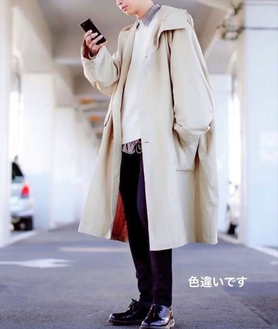 美品　ミンソビ　ビッグシルエットロングコート　フード付き　ブラック　ユニセックス