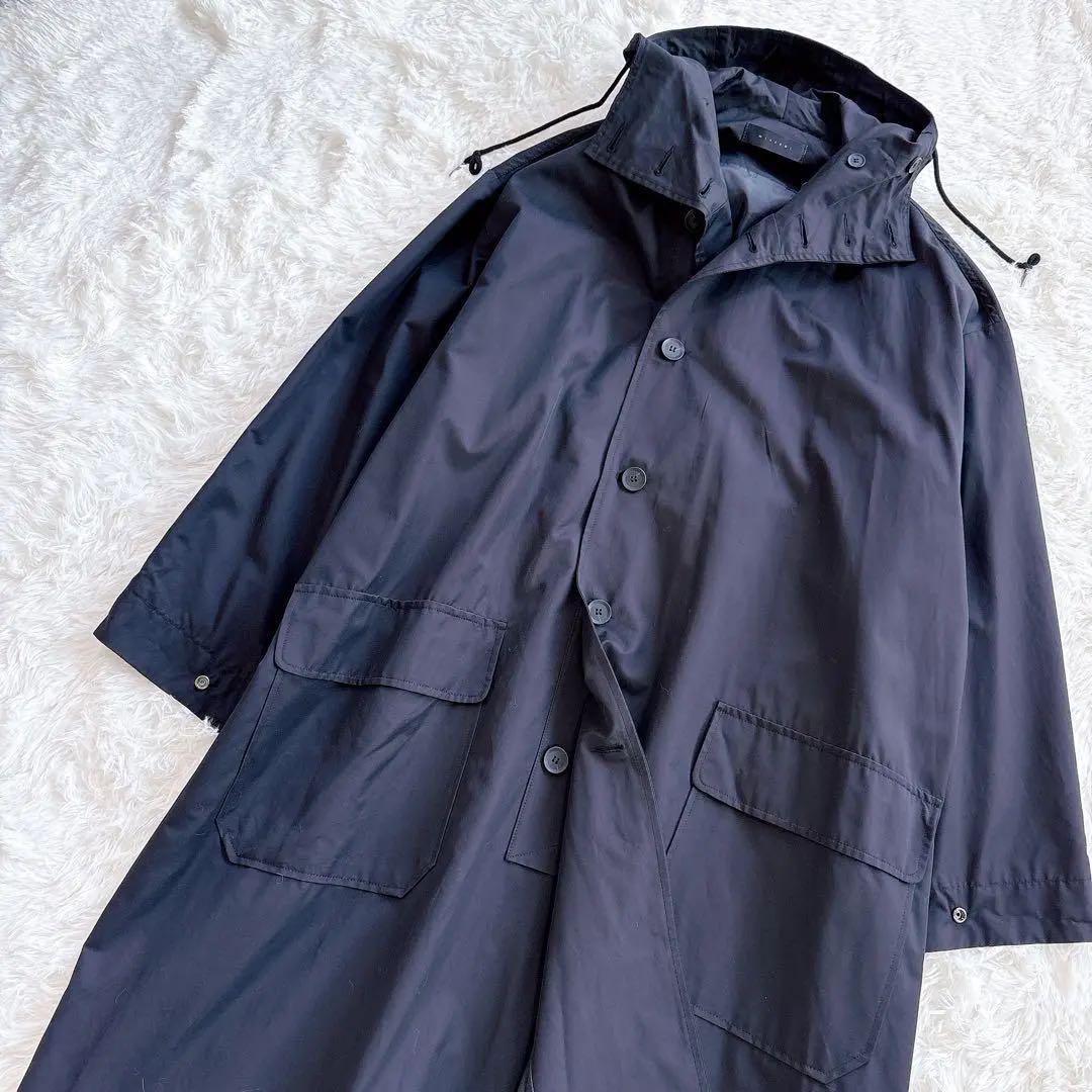 美品　ミンソビ　ビッグシルエットロングコート　フード付き　ブラック　ユニセックス