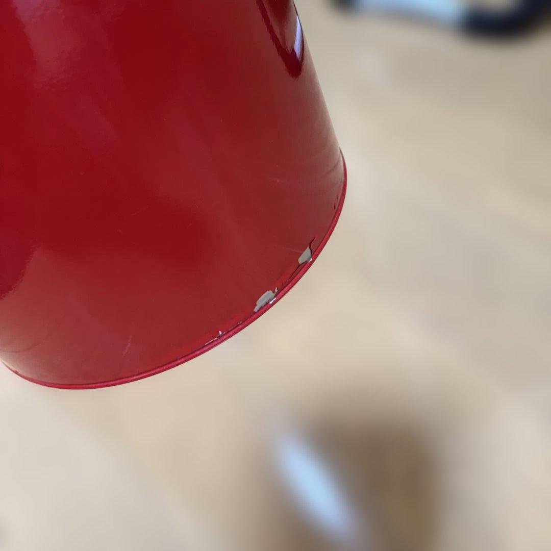 金属製　レトロ　ダストボックス　赤