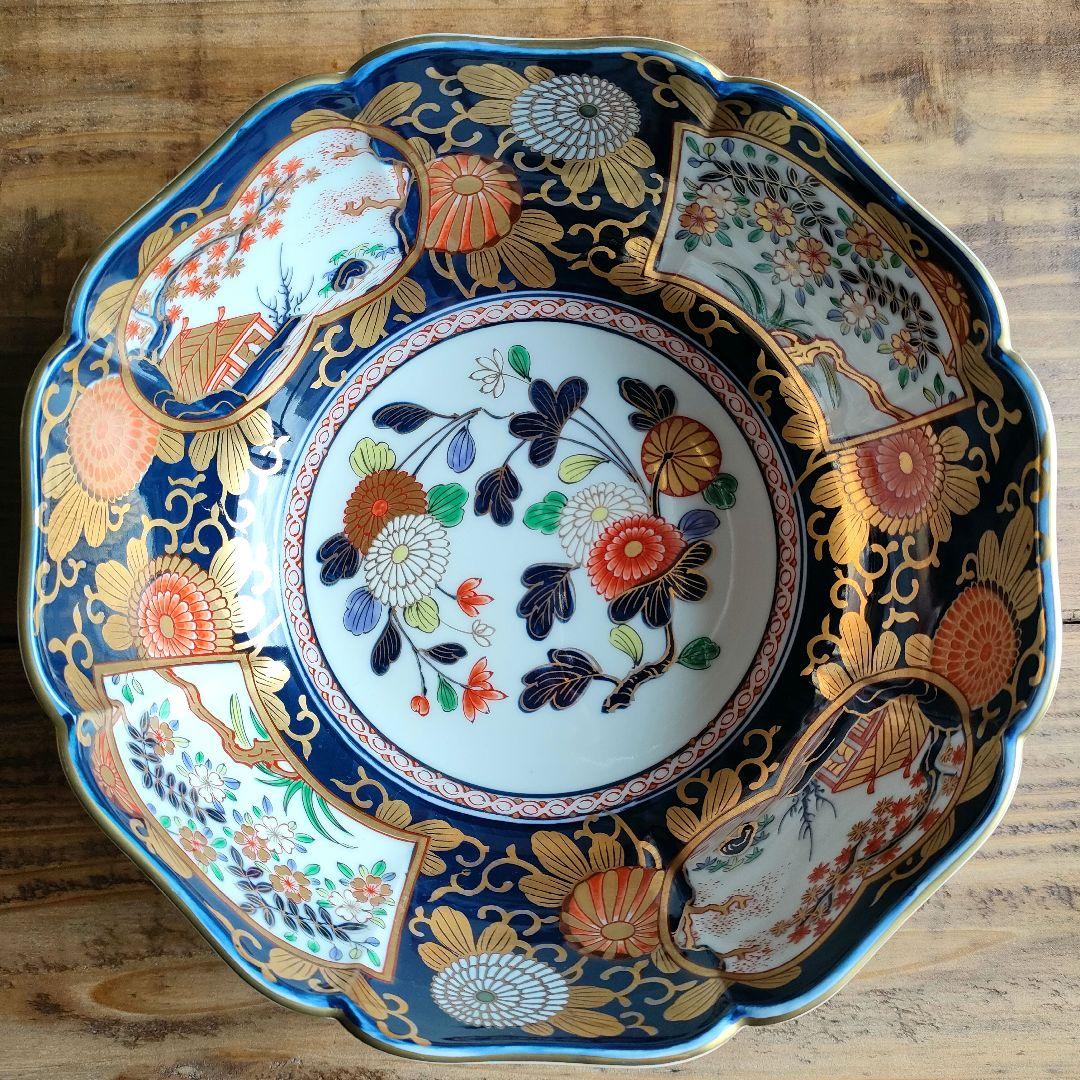 【未使用品】伊万里焼 窓絵 大鉢