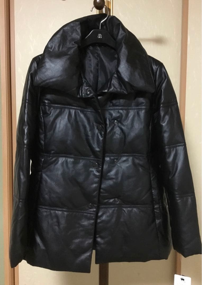 以来お値下　未使用　羊革ダウン　柔らか美しいラムリンクルダウンジャケット13万円