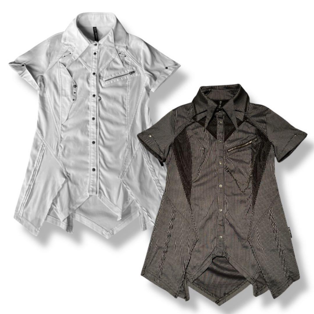 トップス Ozz Cross gothic white shirt