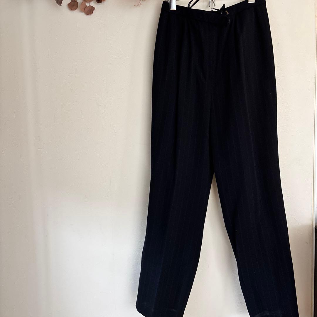 レリアン、2点セット、フォーマル、パンツスーツ、ストライプ、薄生地、