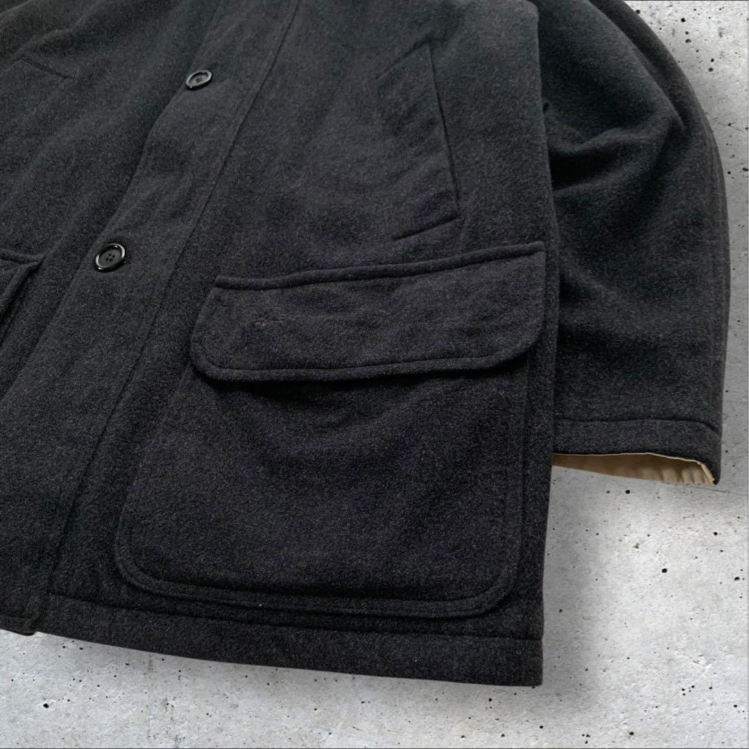 【ぴかそ 様】80sバーバリーズ リバーシブルウールフィールドハーフコートスペイ