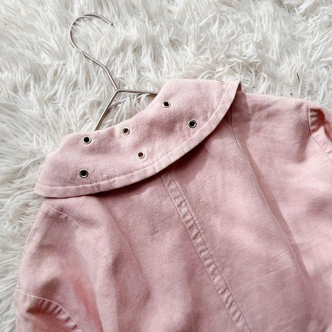 【美品】マックスマーラ ロングスプリングコート 大きいサイズ ピンク ベルト付き