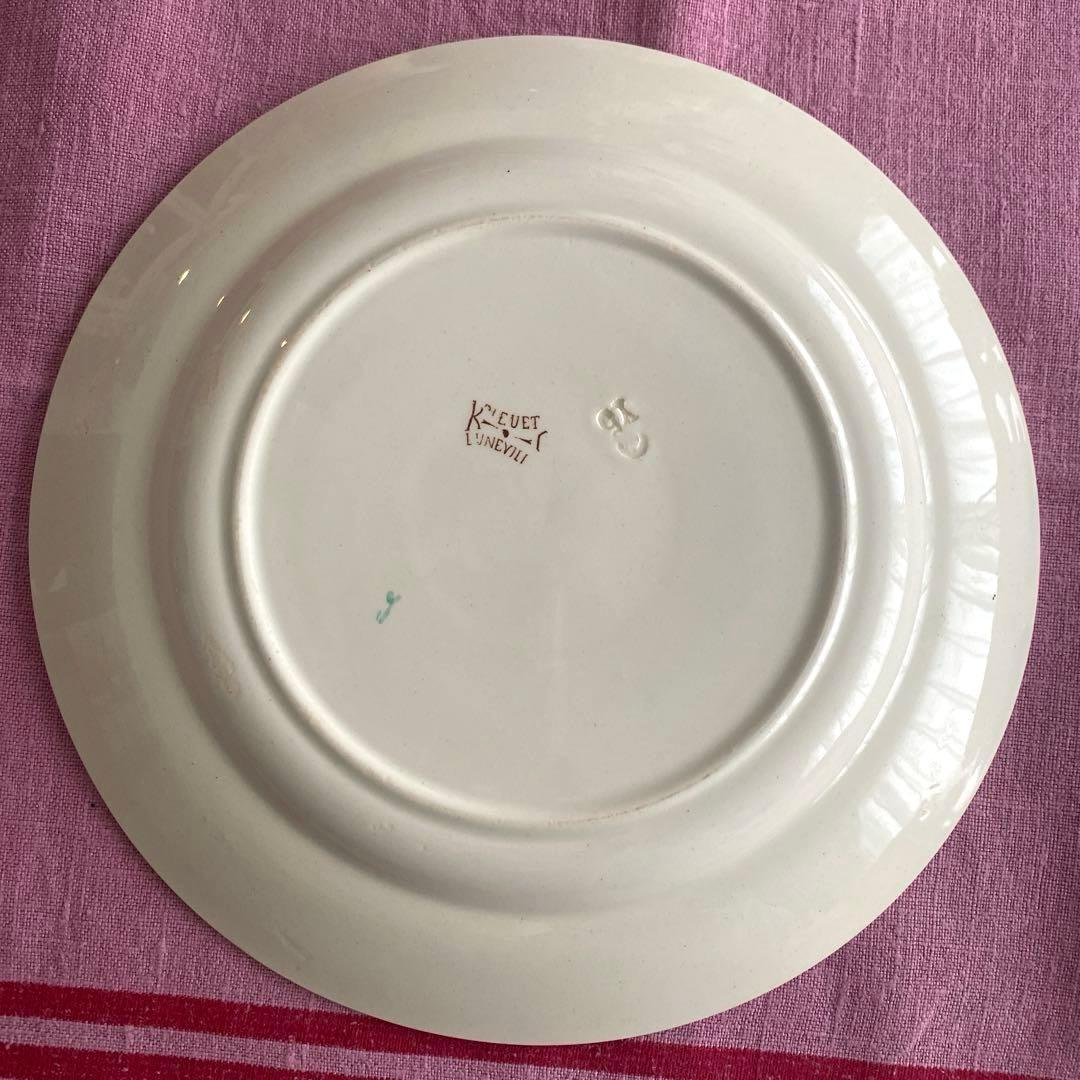 フランスアンティーク　LunevilleリュネヴィルBLEUET　矢車菊皿【B】