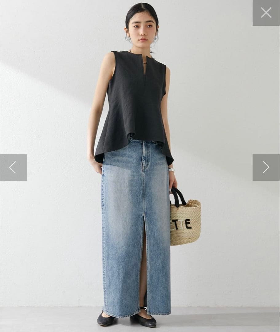 Whim Gazette デニムスリットスカート