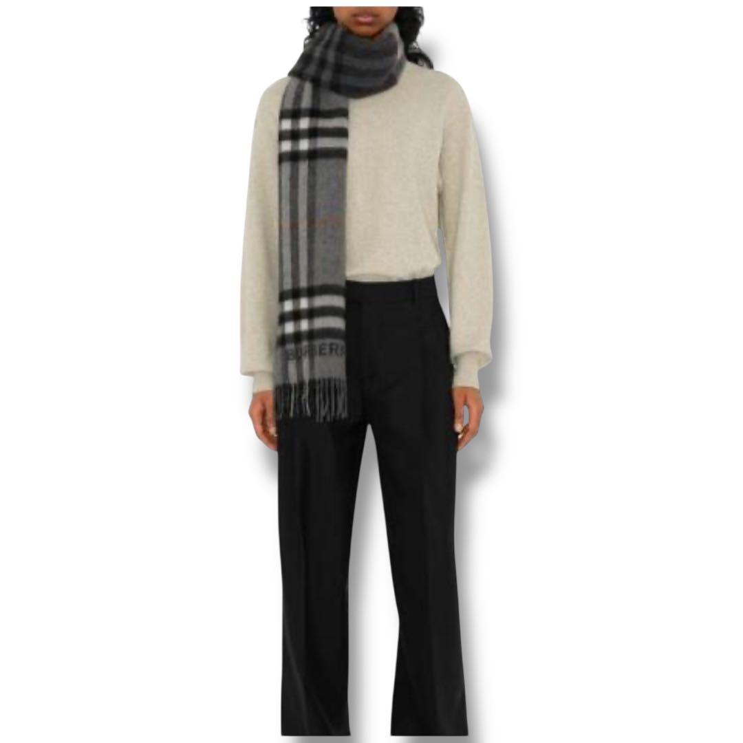 極美品✨現行ロゴ BURBERRY バーバリーチェック カシミア100%マフラー