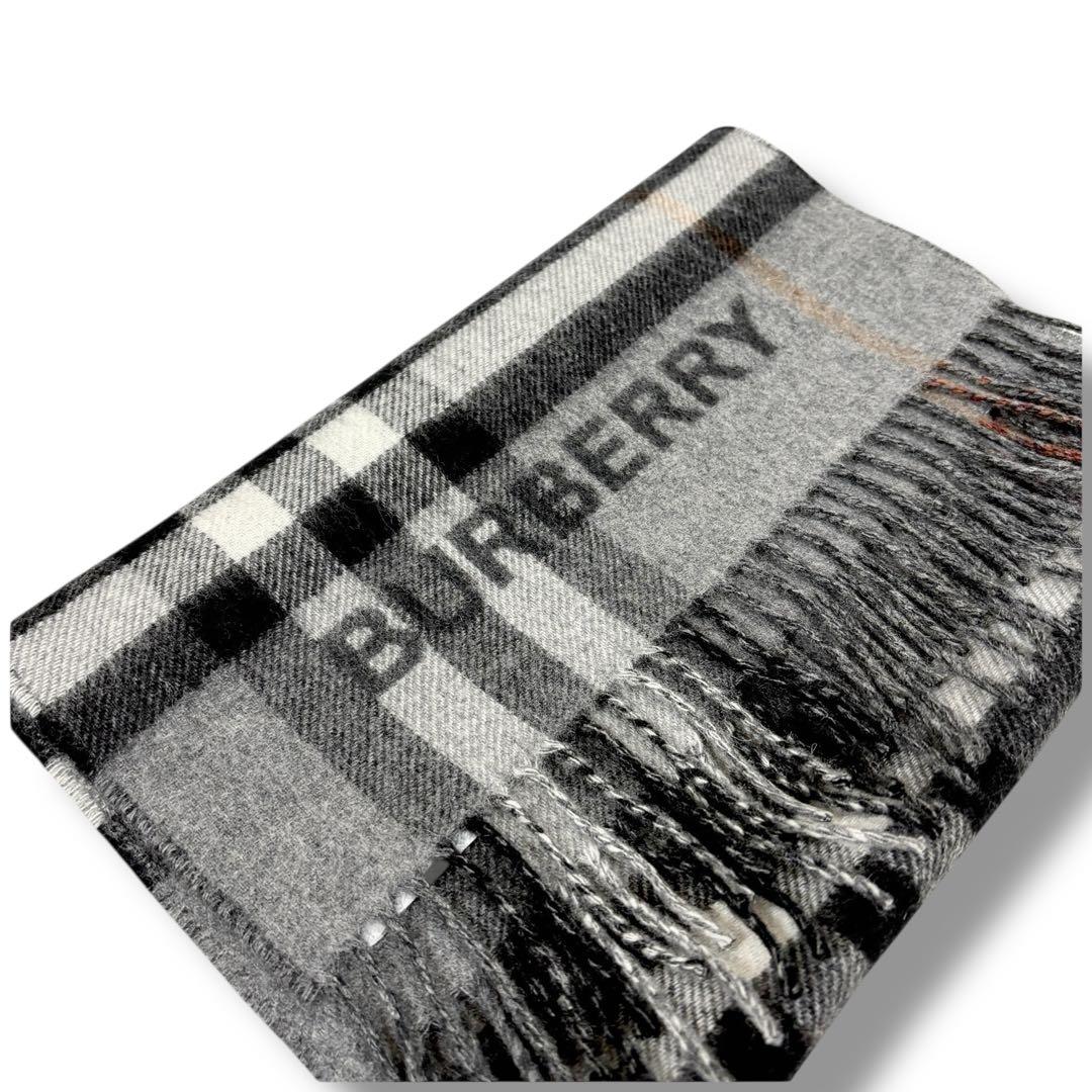 極美品✨現行ロゴ BURBERRY バーバリーチェック カシミア100%マフラー