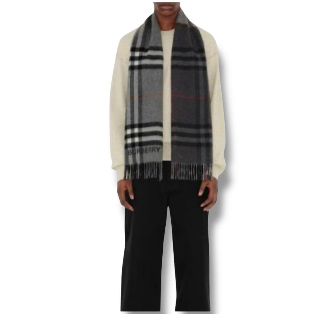 極美品✨現行ロゴ BURBERRY バーバリーチェック カシミア100%マフラー
