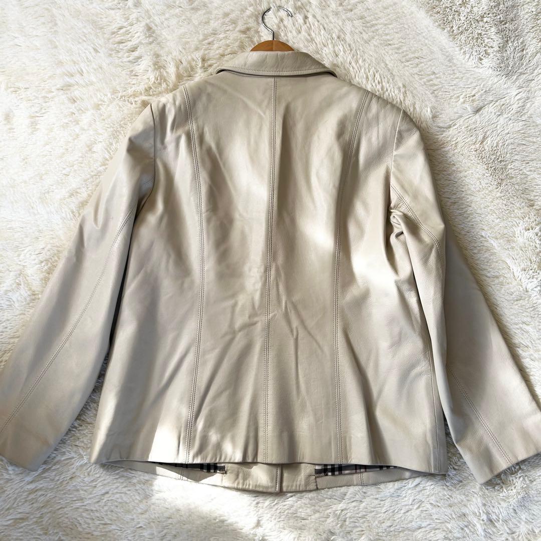 大きいサイズバーバリーロンドン レザージャケット ラムレザー テーラード 15号