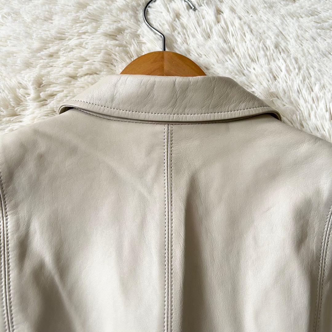 大きいサイズバーバリーロンドン レザージャケット ラムレザー テーラード 15号