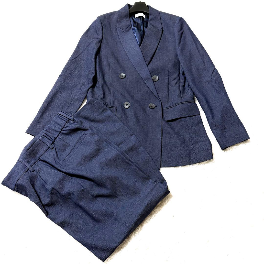 ✨美品✨ 洗える プラステ スーツ パンツ セットアップ 青 紺