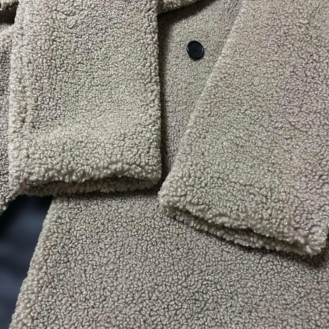 美品✨ZARA テディベア ボア チェスターコート 女優襟 ブラウン L