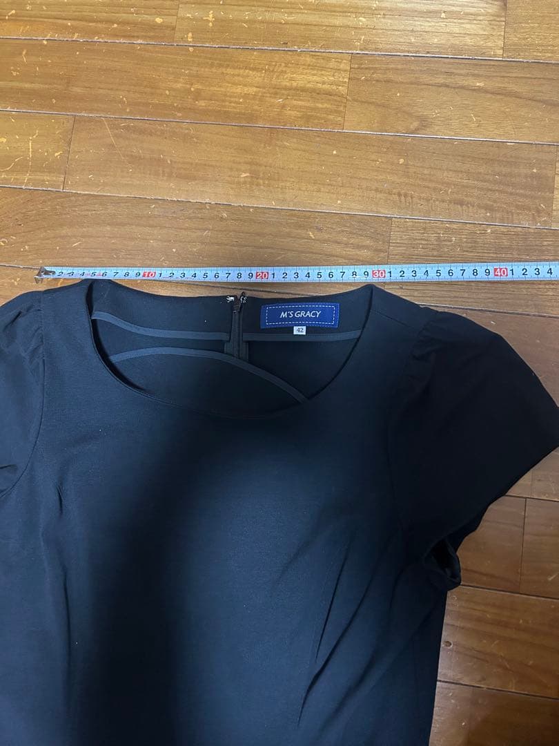 M’S GRACY ブラックハート柄ドレス