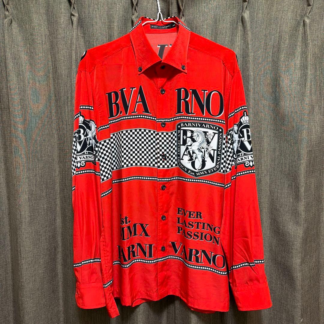 BARNI VARNO レッド 長袖シャツ L