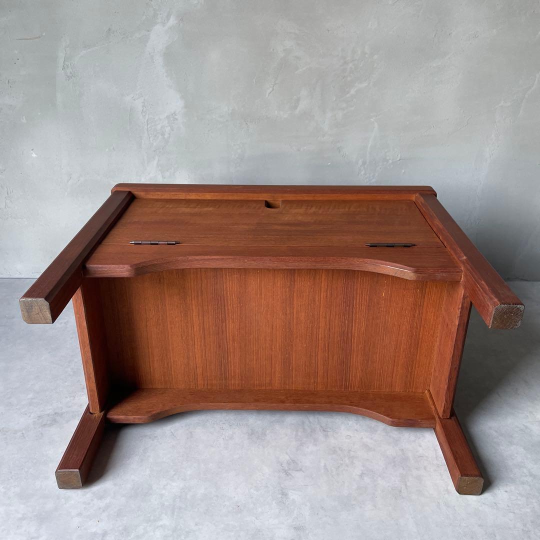 無垢材　木製　ベンチスツール　椅子下収納　横から取り出し　北欧風　シンプル