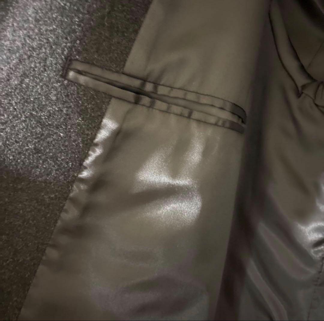 【美品】ブルックスブラザーズ カシミヤ混 ステンカラーコート ダークグレー 38