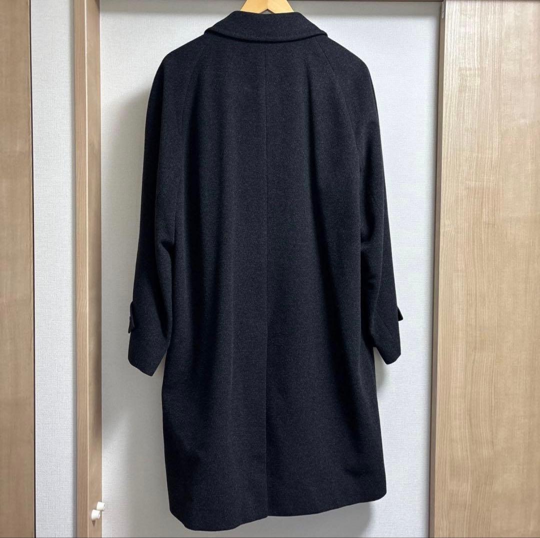 【美品】ブルックスブラザーズ カシミヤ混 ステンカラーコート ダークグレー 38