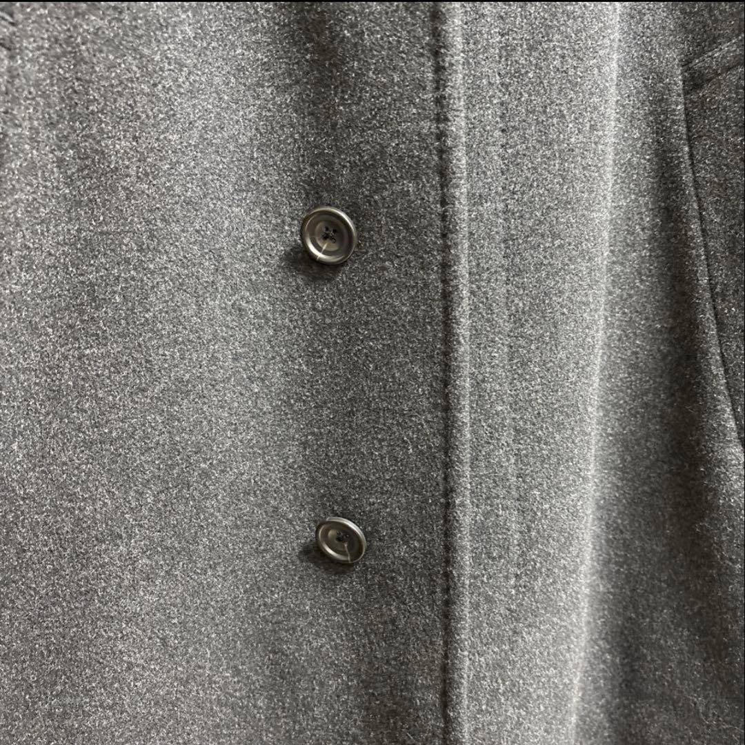 【美品】ブルックスブラザーズ カシミヤ混 ステンカラーコート ダークグレー 38