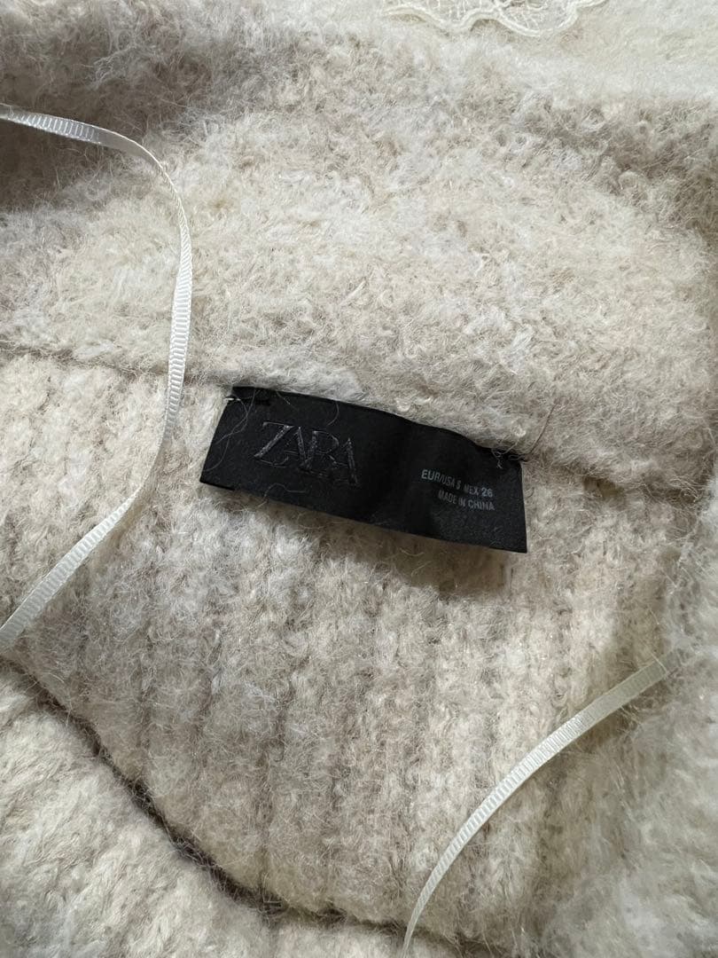 【su】【新品・未使用】ZARA レースコンビニットセーター Sサイズ