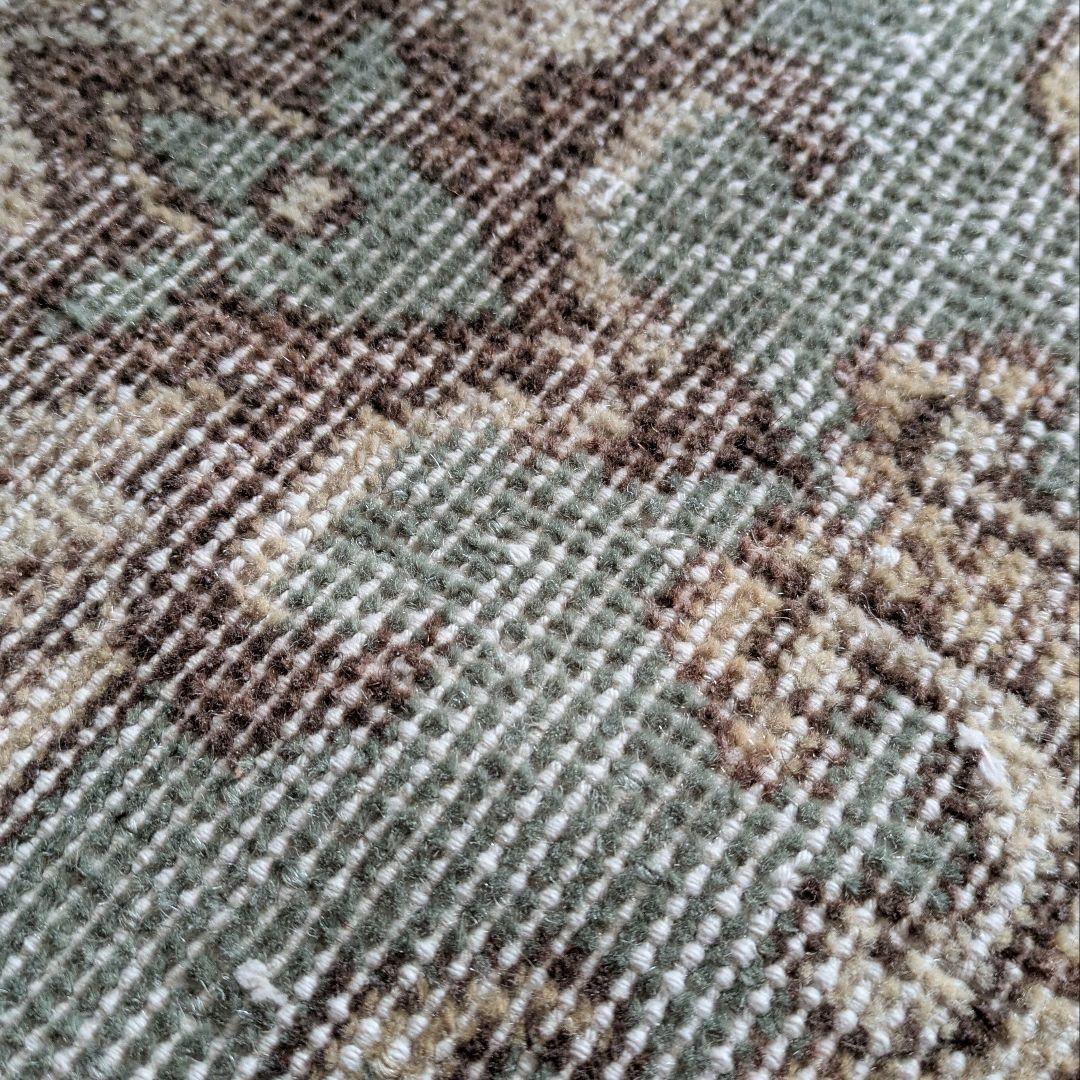 108×203 グリーン王道メダリオン　トルコヴィンテージラグ