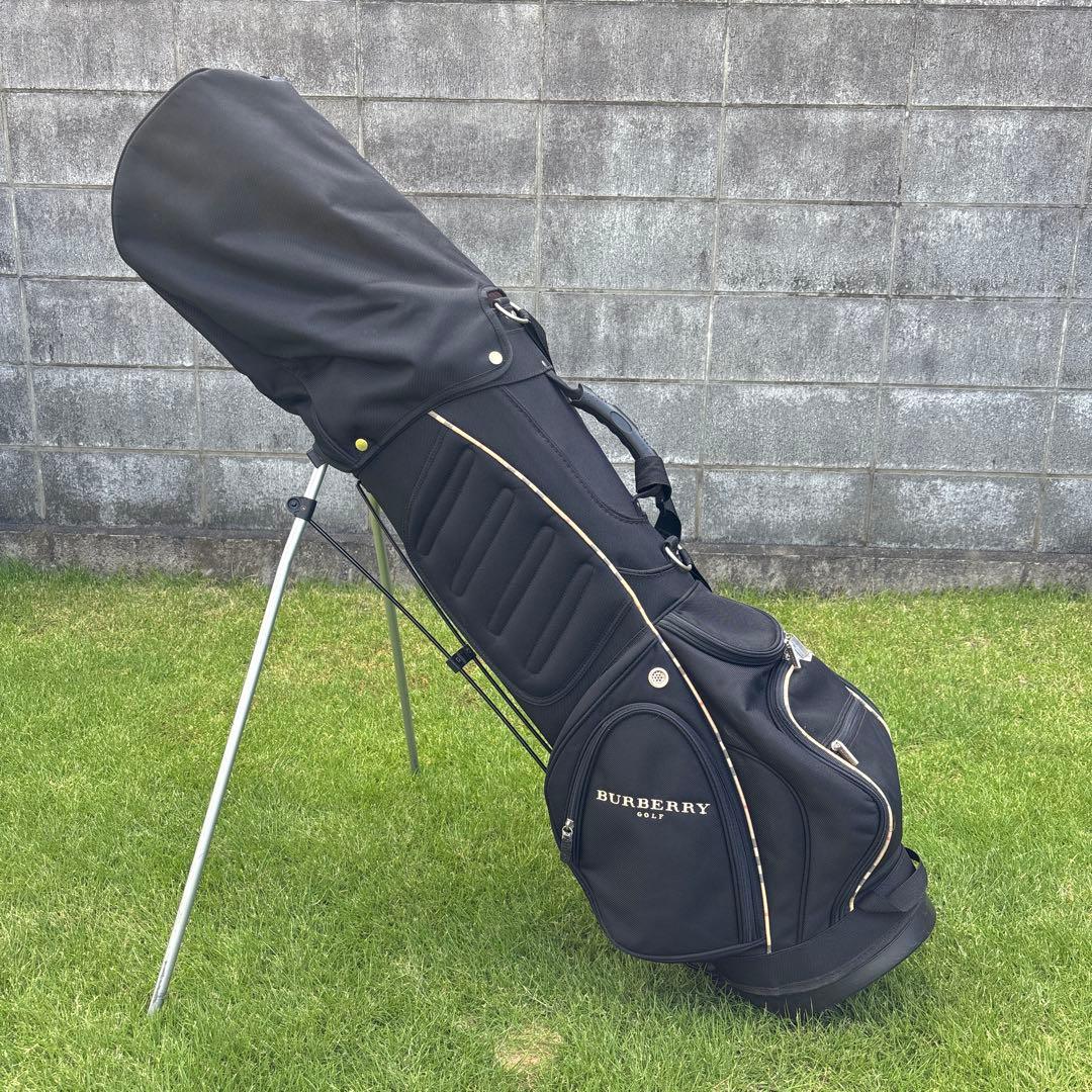 希少☆ バーバリー BURBERRY キャディバッグ ゴルフ 黒 ノバチェック
