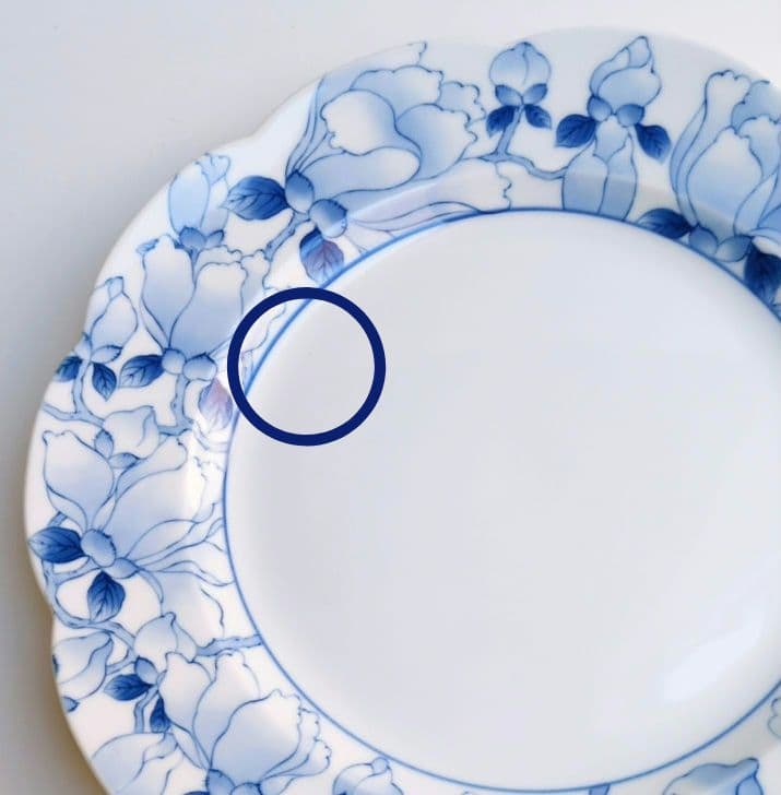 深川製磁　染付木蓮　ミート皿