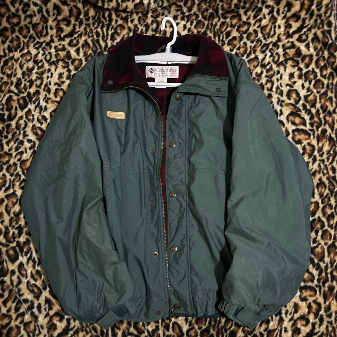 Columbia グリーンカジュアルジャケット 内側フリースのビンテージ❗️セール
