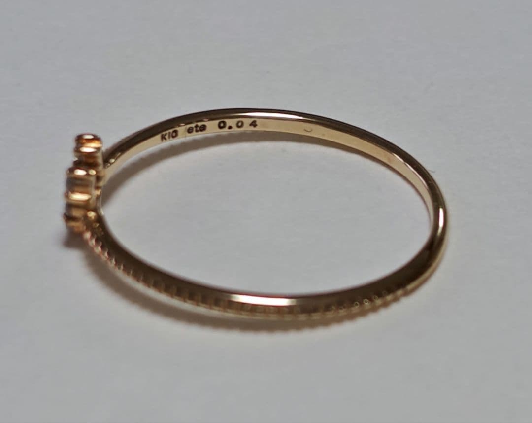 ete K10 ホースシュー ダイヤモンドリング 11号 YG エテ 馬蹄