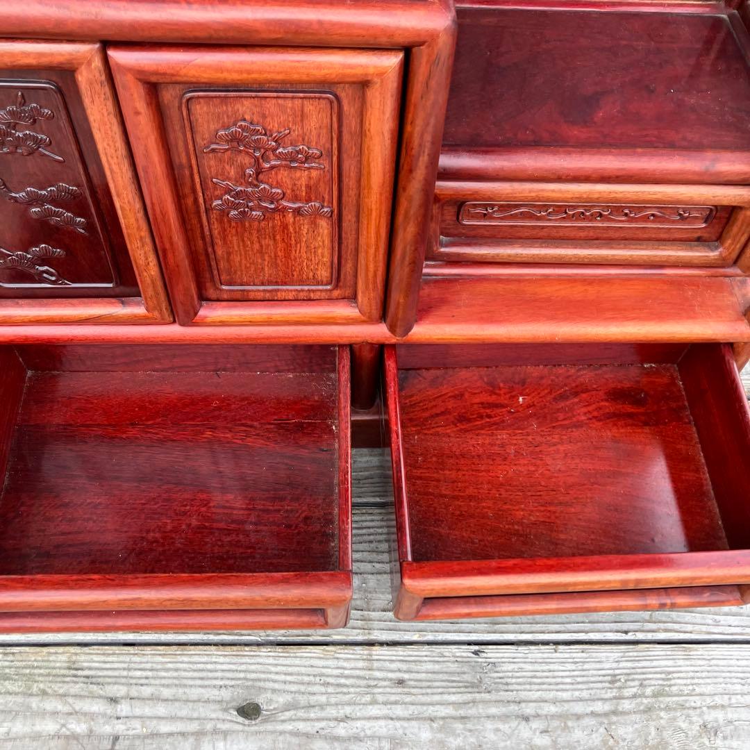 唐木家具 銘木 花梨 茶箪笥 茶棚 飾り棚 中国骨董 サイドボード ビンテージ