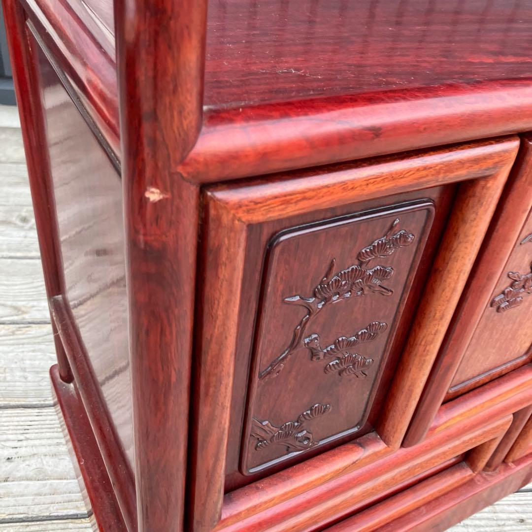 唐木家具 銘木 花梨 茶箪笥 茶棚 飾り棚 中国骨董 サイドボード ビンテージ