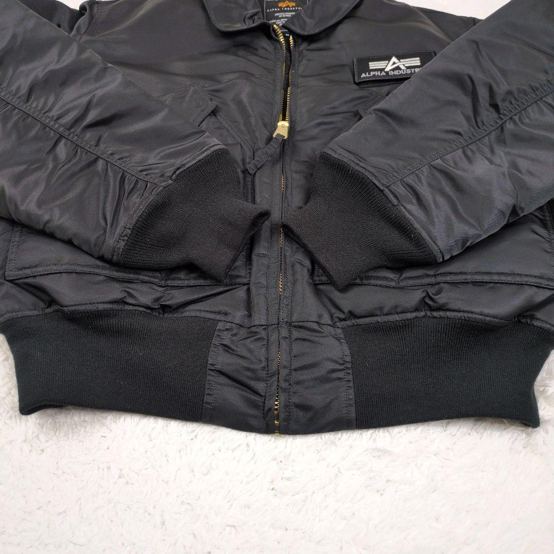 専用 ALPHA CWU-45/P オールブラック ゴールドジップ MA-1