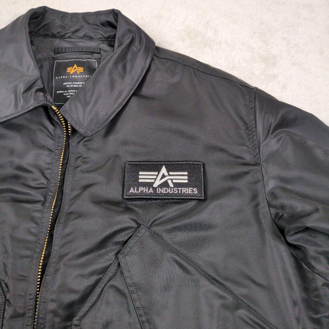 専用 ALPHA CWU-45/P オールブラック ゴールドジップ MA-1