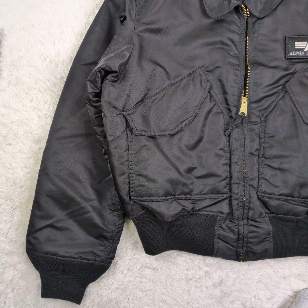 専用 ALPHA CWU-45/P オールブラック ゴールドジップ MA-1
